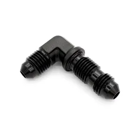 -8AN 90° Male AN Flare Bulkhead Adapter, Black Hard Anodized Aluminum