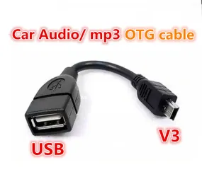 100% test before send USB A Female to Mini USB B Male Cable Adapter 5P OTG V3 Port Data Cable For Car Audio Tablet For MP3 MP4