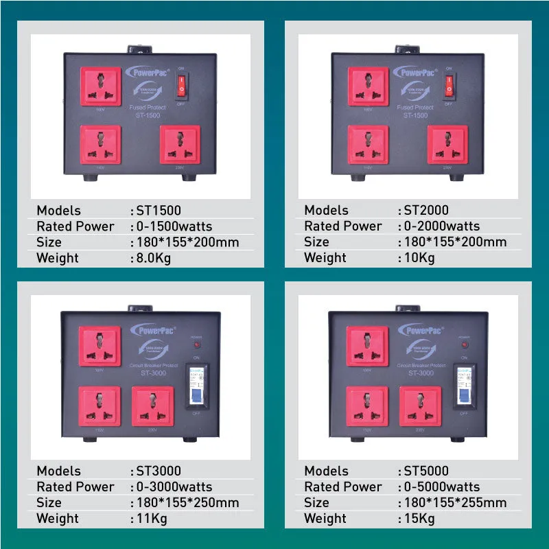 100W Heavy Duty Step Up & Down Voltage Converter Transformer 110V / 220V  Voltage Regulator (ST100)