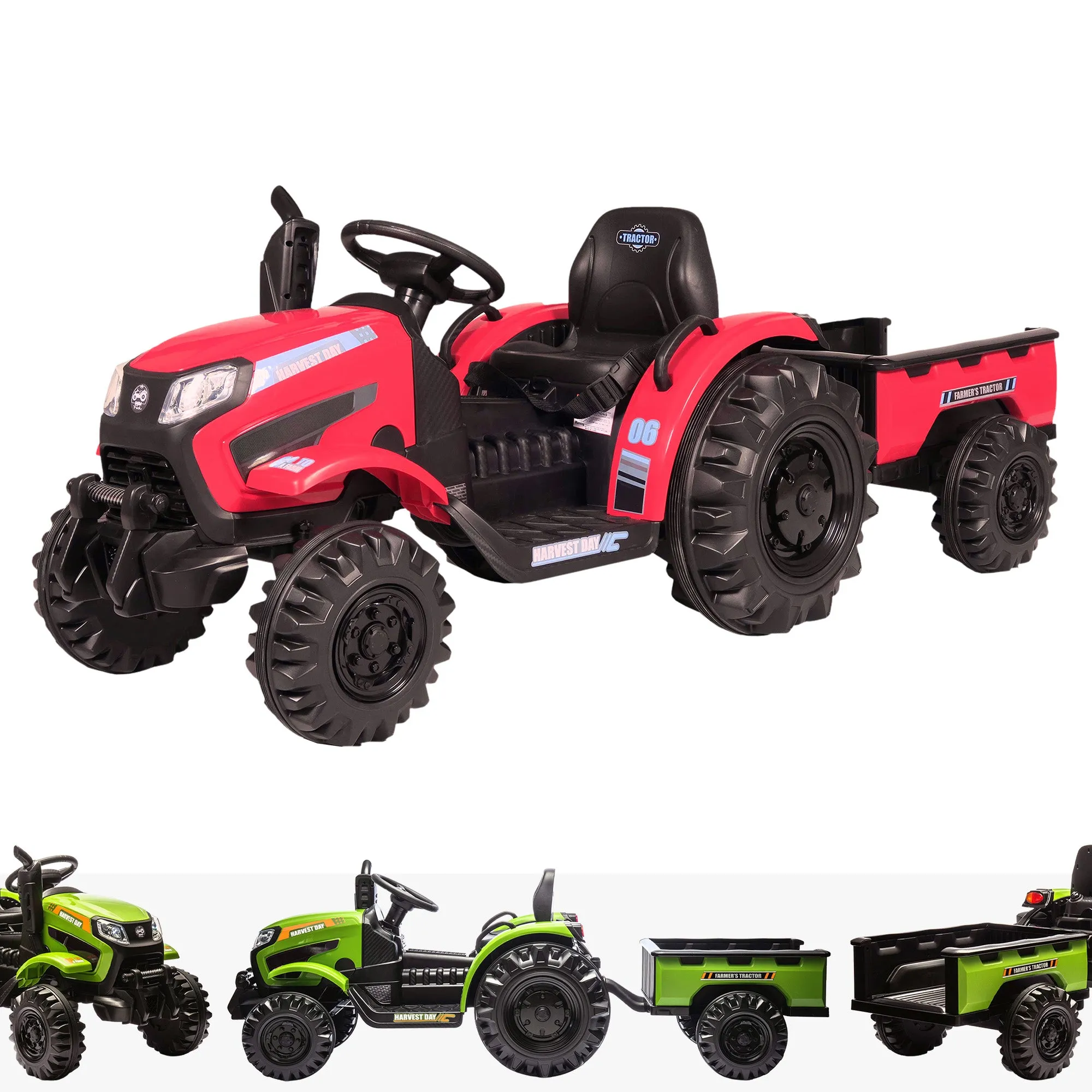 24V PowerHauler Electric Kidz Tractor & Trailer Set