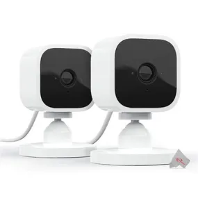 2x Blink Mini Compact Indoor Plug-in HD Smart Security Camera, 1080HD Video, Works with Alexa