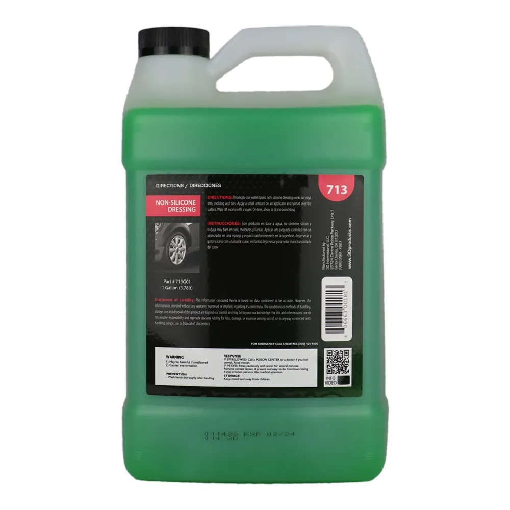 3D 713 Non-Silicone Dressing 3.78L Tire Shine Car Care Tyre Biodegradable