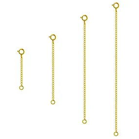 4Pcs 925 Sterling Silver Necklace Extender, Gold Chain Extenders Bracelet Anklet Extension for Women Multiple Necklaces Jewelry (1”, 2”, 3”, 4”)