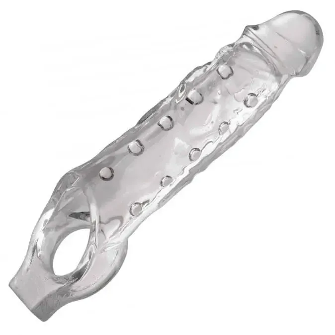 6.5-inch Clear Penis Extender Sleeve with Pleasure Texture