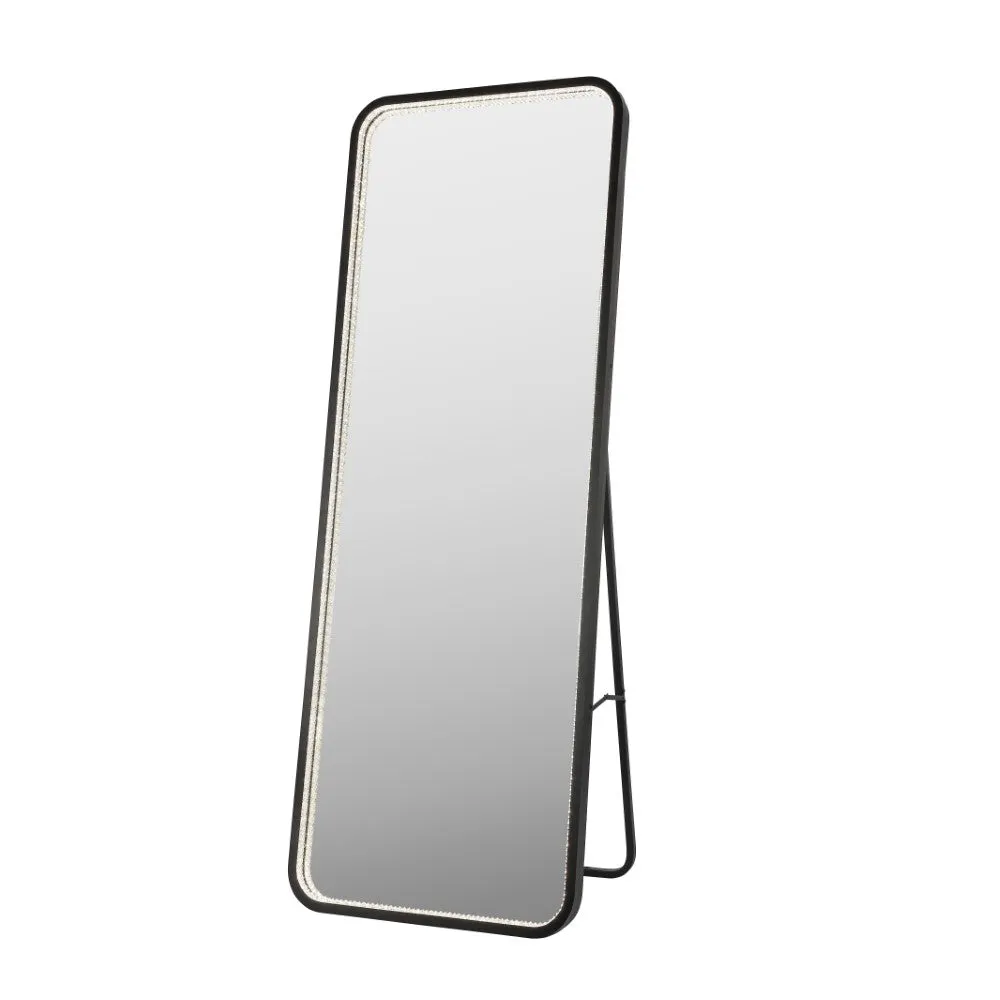 Accent Crystal Lining Rectangle Metal Framed Antifog Front-Lit Tri-Color Wall Or Floor Full-Length Mirror with Smart Touch