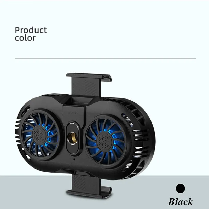 AH102 Portable Mobile Phone Semiconductor Radiator for Live PUBG Game Cooler for IOS Android Gaming Accessories Dual Cooling Fan