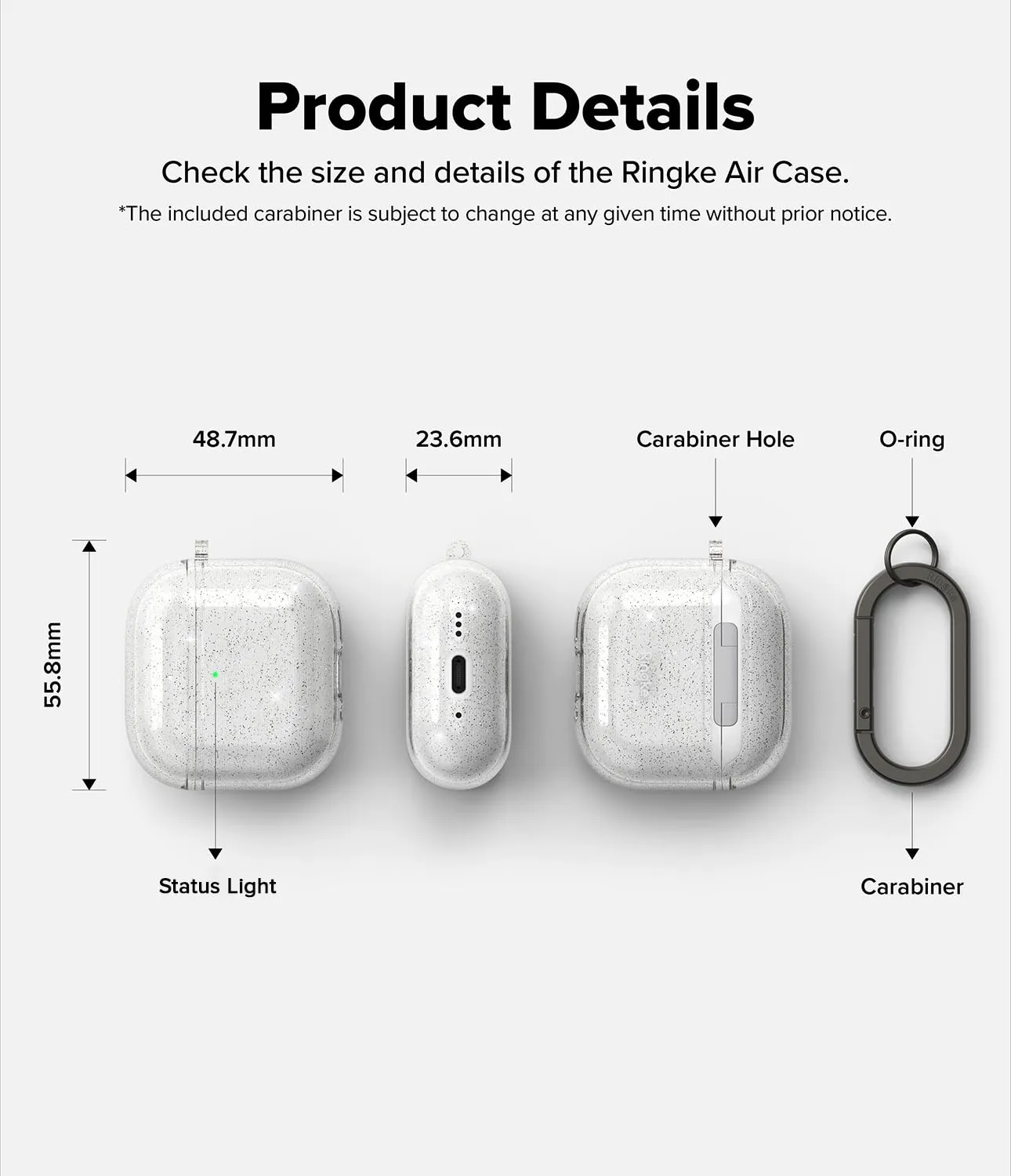 Airpods 4 Back Cover Case | Air - Glitter Clear