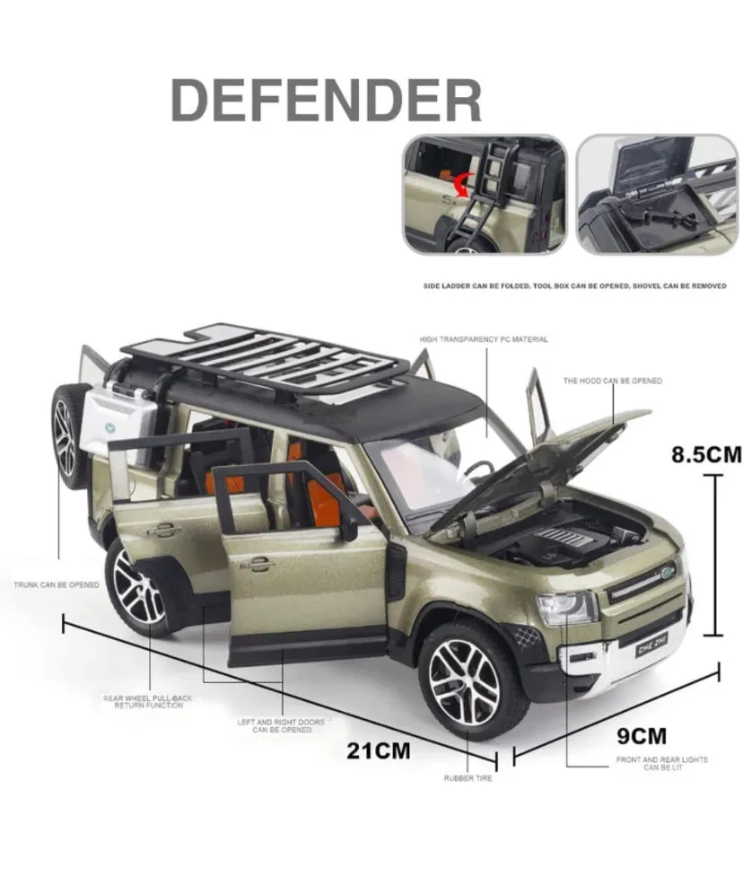 Alloy Metal Pull Back Die-cast Car with Sound & Light - defender