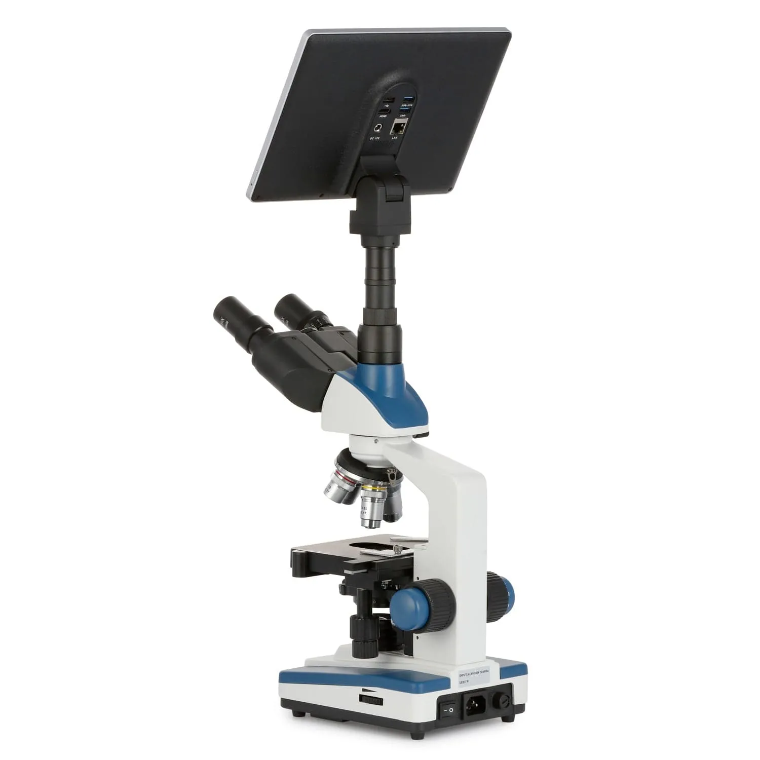 AmScope T120 Series Biological Trinocular Compound Microscope   LED Illumination   10.5" Touchscreen 8MP Imaging System