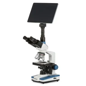 AmScope T120 Series Biological Trinocular Compound Microscope   LED Illumination   10.5" Touchscreen 8MP Imaging System