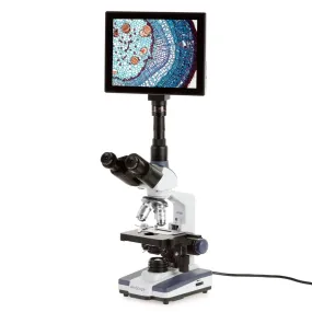 AmScope T120 Series Biological Trinocular Compound Microscope with 9.7" Touchscreen Imaging System