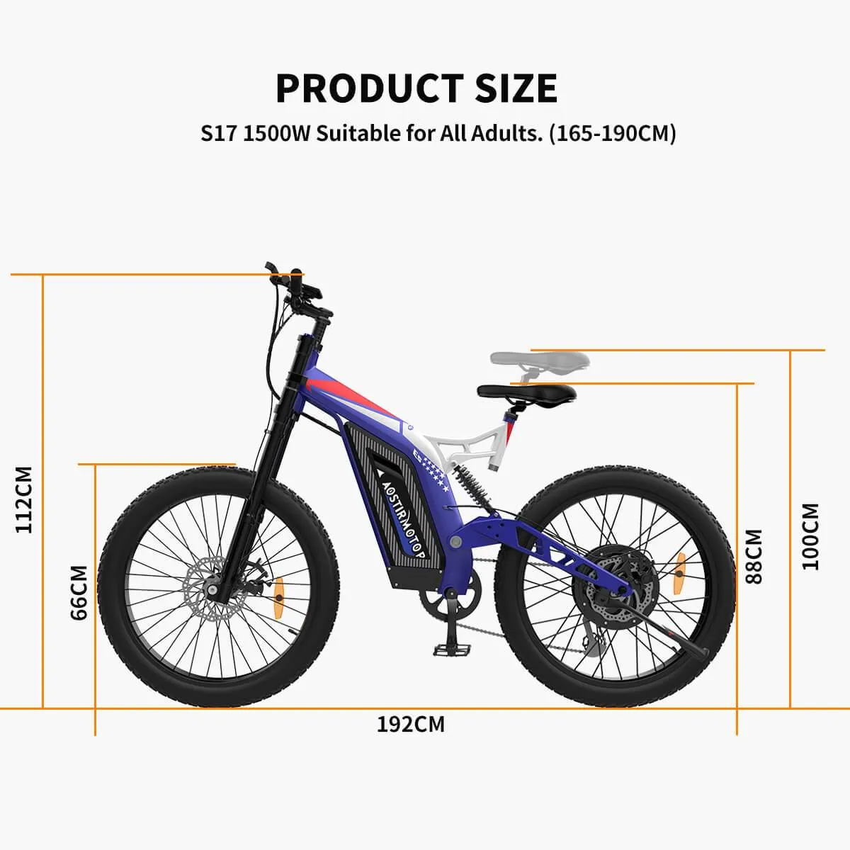 Aostirmotor S17 Big Front Fork Mountain Dirt E-Bike