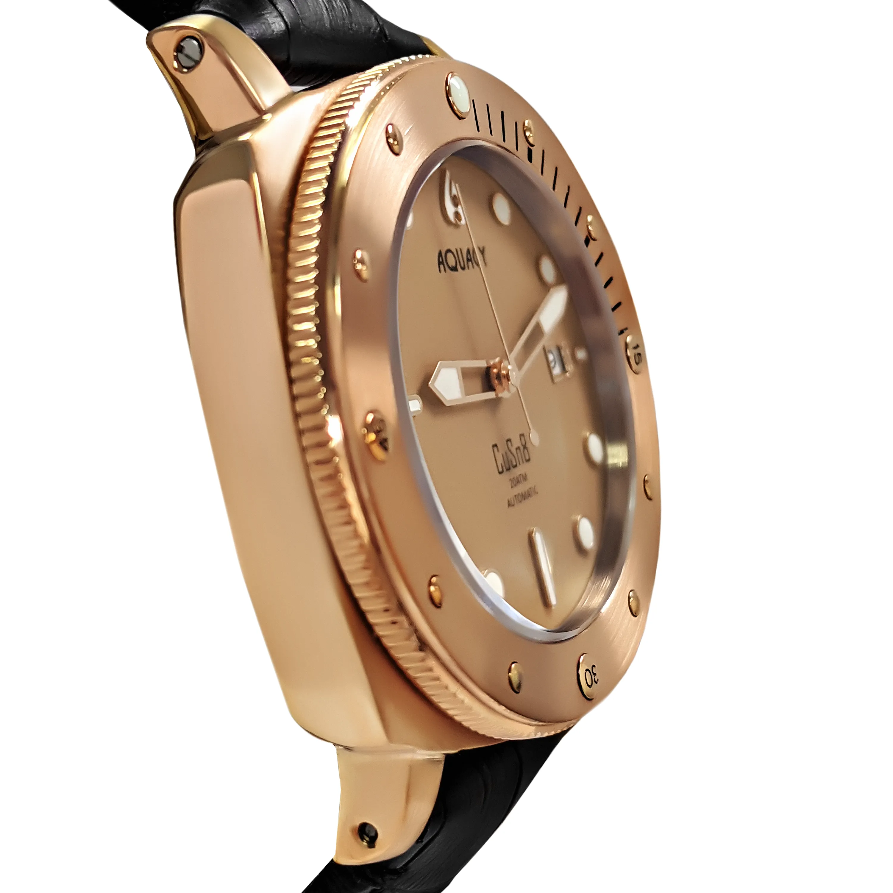 Aquacy Bronze CuSn8 Series Automatic Men's 200m Watch 44mm Bronze Dial