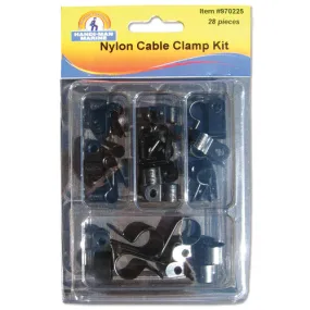 ASSORTED 28 PIECE NYLON CABLE CLAMP KIT