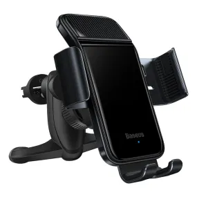 Baseus Smart Solar Power Wireless  Car Mount Electric Holder For Air Vent Black (SUZG000001)