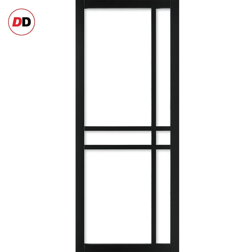 Bespoke Handmade Eco-Urban® Glasgow 6 Pane Single Absolute Evokit Pocket Door DD6314G - Clear Glass - Colour Options