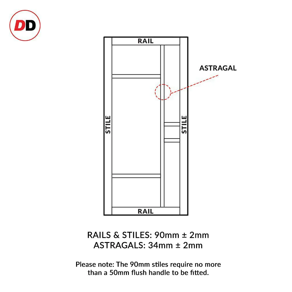 Bespoke Handmade Eco-Urban® Isla 6 Panel Single Evokit Pocket Door DD6429 - Colour Options