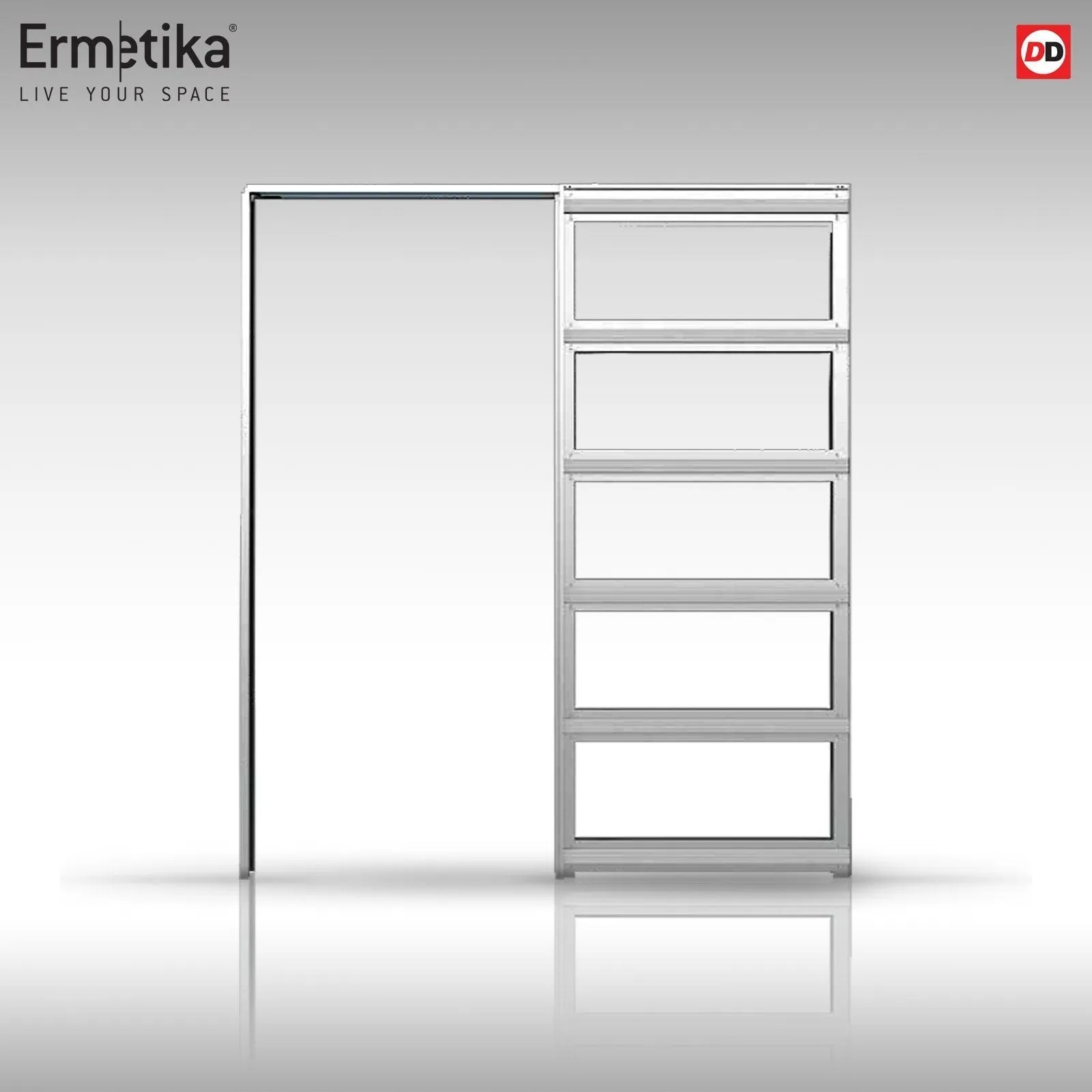 Bespoke Handmade Eco-Urban® Isla 6 Panel Single Evokit Pocket Door DD6429 - Colour Options