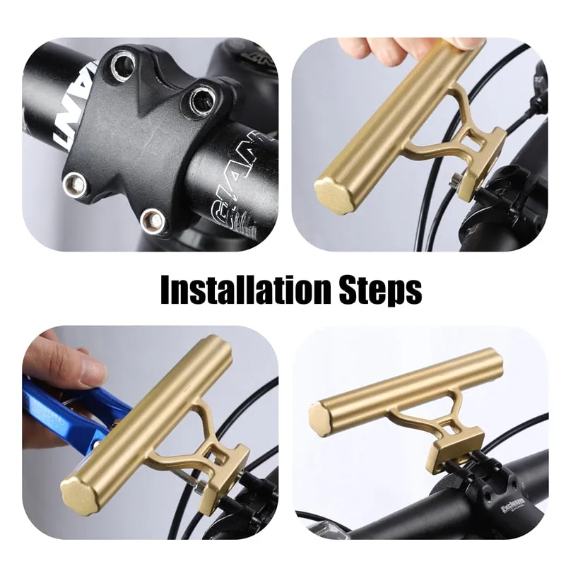 Bike Handlebar Extender Flashlight Holder Handle Bar Bicycle Accessories Extender Mount Bracket Cycling Extender