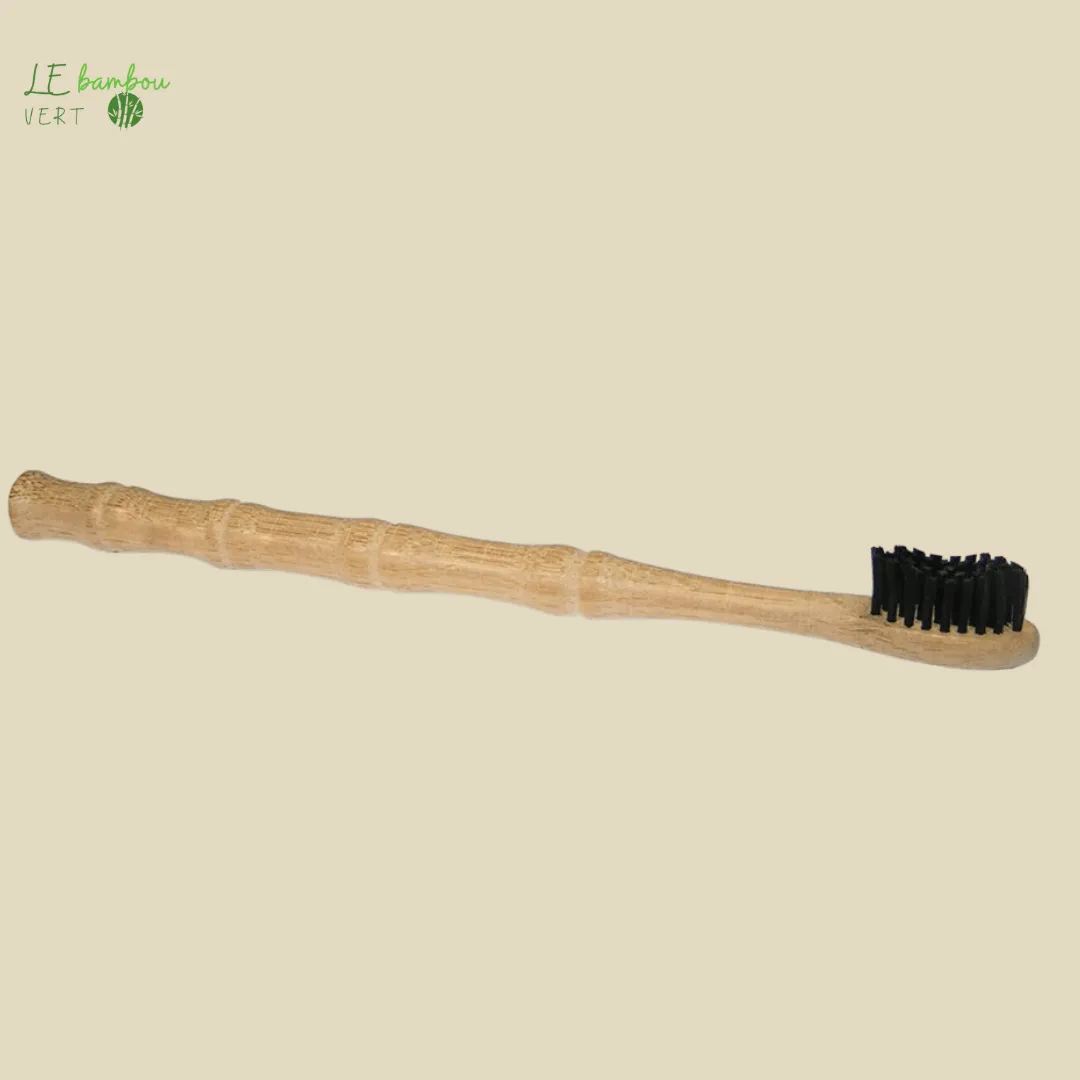 Brosse à dents en bambou Naturel poils au charbon