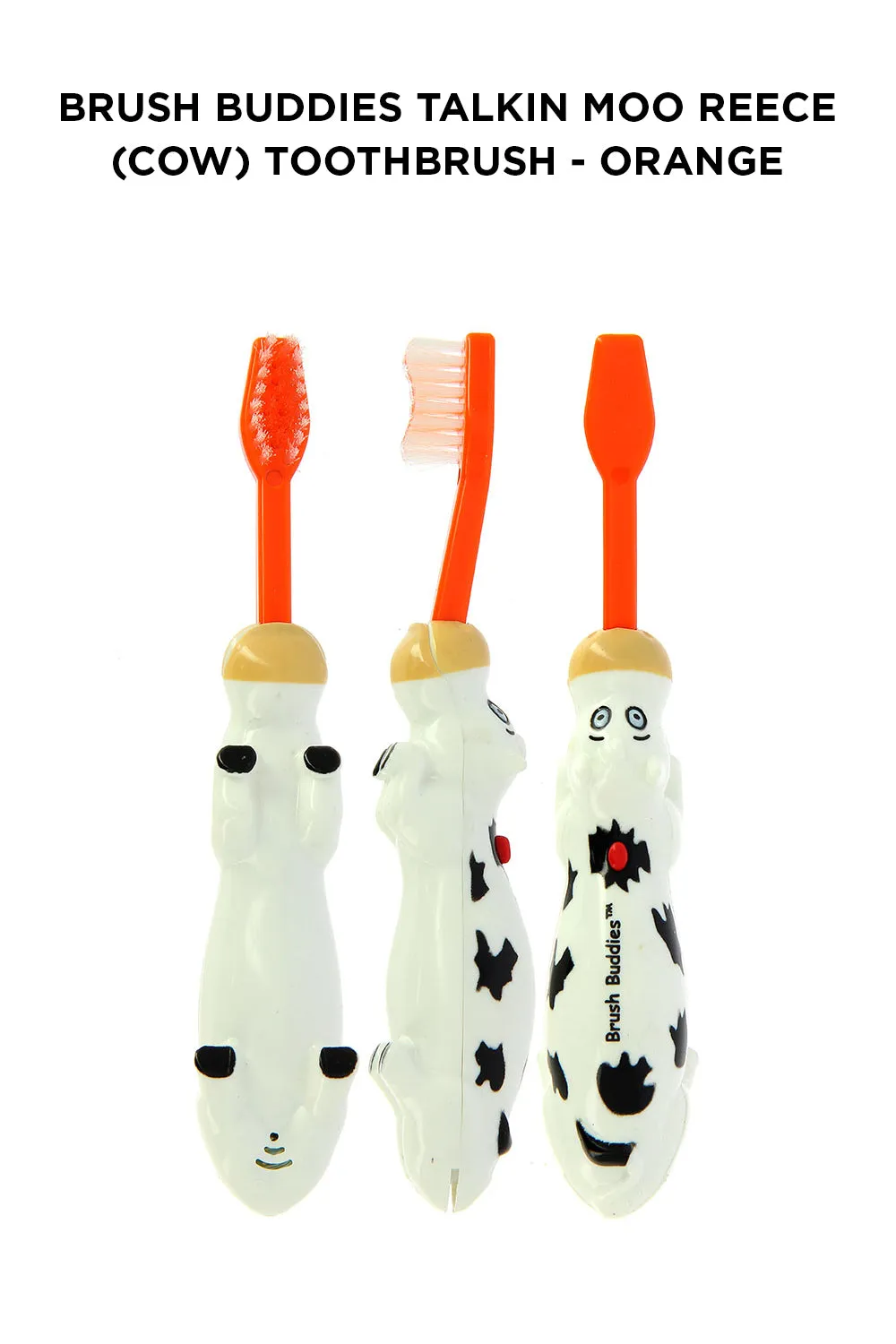 Brush Buddies Talkin Moo Reece (Cow)Toothbrush -Orange