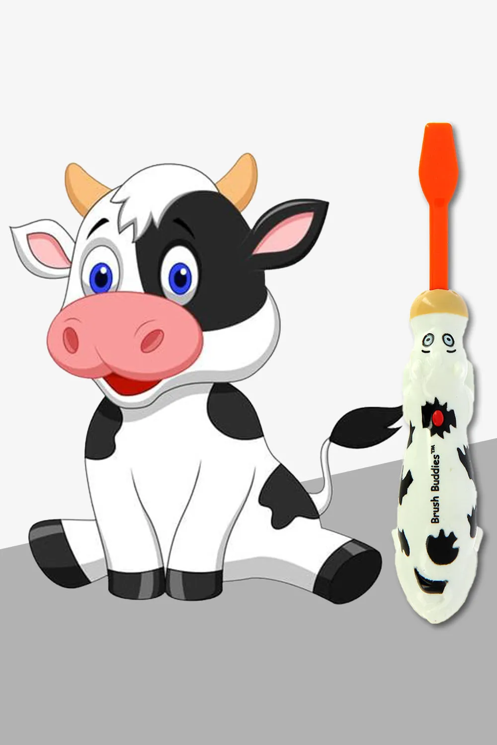 Brush Buddies Talkin Moo Reece (Cow)Toothbrush -Orange