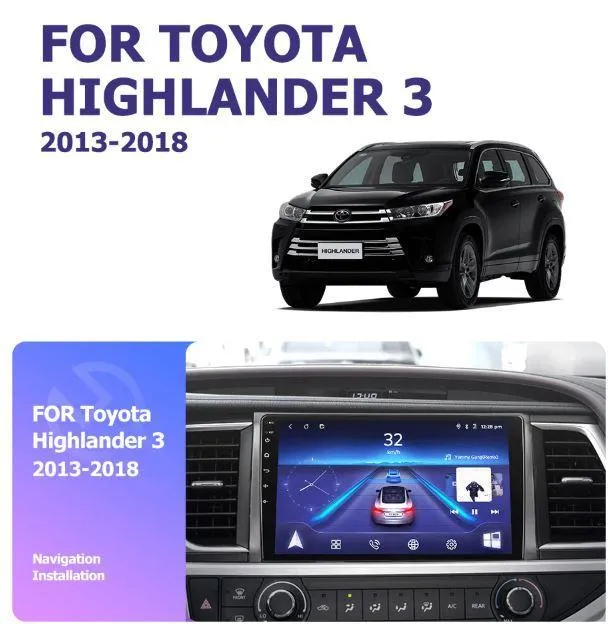 Car Dealz 10.2" Android 10.0 Toyota Highlander Kluger 3 XU50 2013-2018 In Dash Plus OEM Fascia