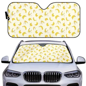 Car Decor | Pastel Auto Sun Shade | Vehicle Windshield | Trendy Car Interiors | Yellow Banana