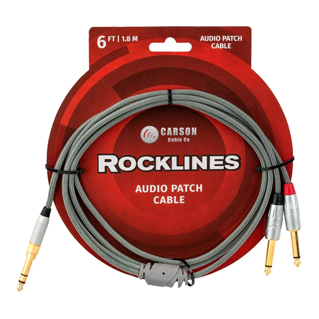 Carson Rocklines 3.5mm Stereo > 2x 6.3mm Mono Cable 6ft