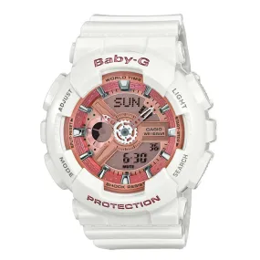 Casio Baby-G DUO Bronze Dial White Rubber Band Watch