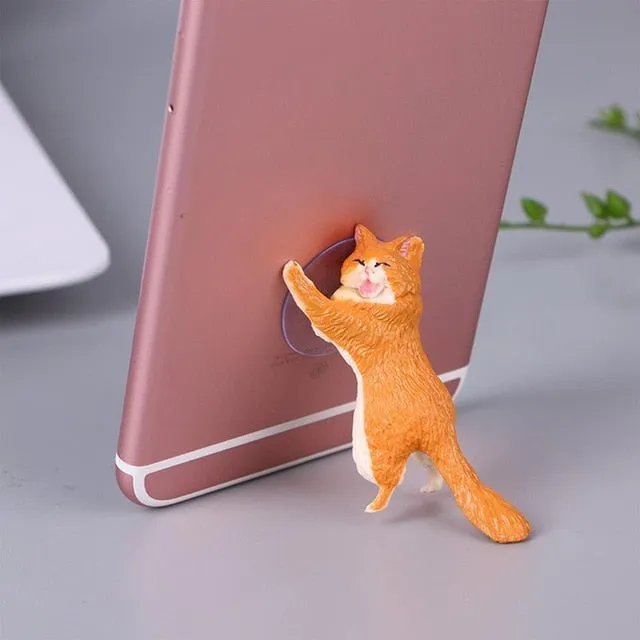 Cat Support Resin Mobile Phone Holder Stand