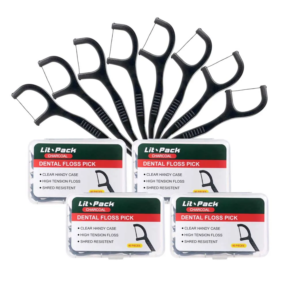 Charcoal Floss Picks 240 picks