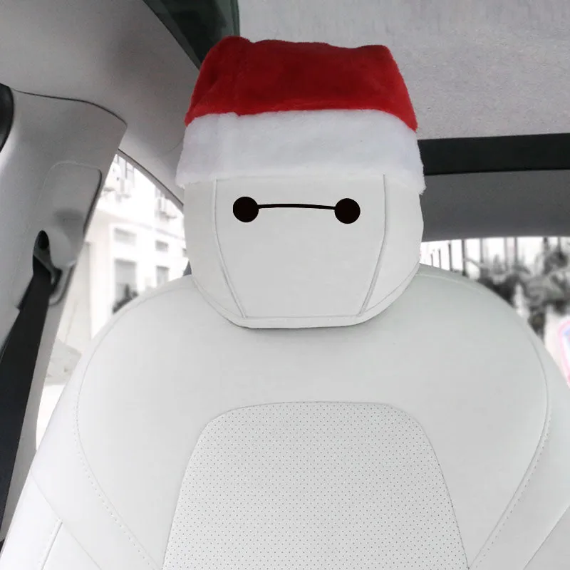 Christmas hat Headrest (2 hats with 2 pair of eyes for front and rear seat)for Tesla Model 3/S/Y/X