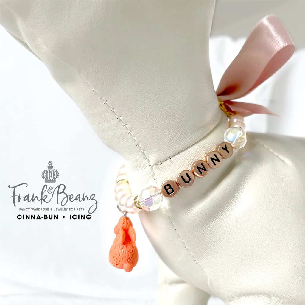 Cinna-Bun Bunny Pearl Dog Necklace Collar Fancy Easter Pet Necklace