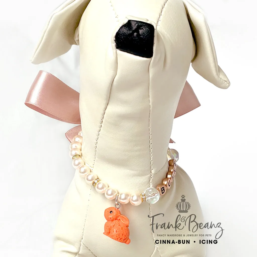 Cinna-Bun Bunny Pearl Dog Necklace Collar Fancy Easter Pet Necklace