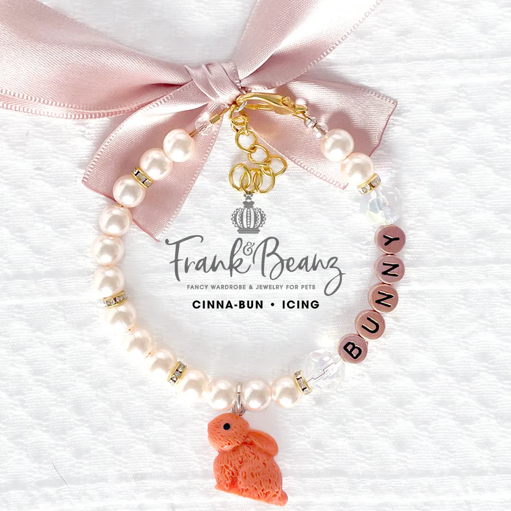 Cinna-Bun Bunny Pearl Dog Necklace Collar Fancy Easter Pet Necklace