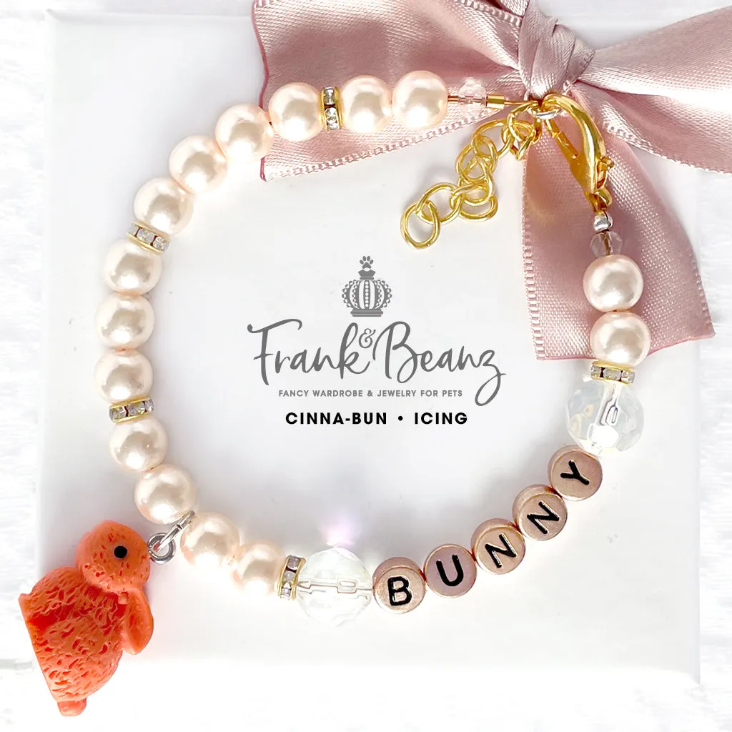 Cinna-Bun Bunny Pearl Dog Necklace Collar Fancy Easter Pet Necklace