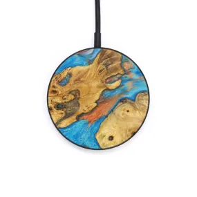 Circle Wood Resin Wireless Charger - Alexis (Teal & Gold, 618600)