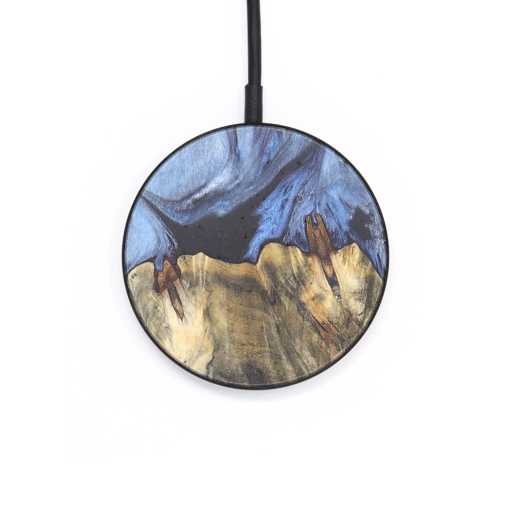 Circle Wood Resin Wireless Charger - Ana (Blue, 679043)