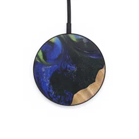 Circle Wood Resin Wireless Charger - August (Blue, 696908)