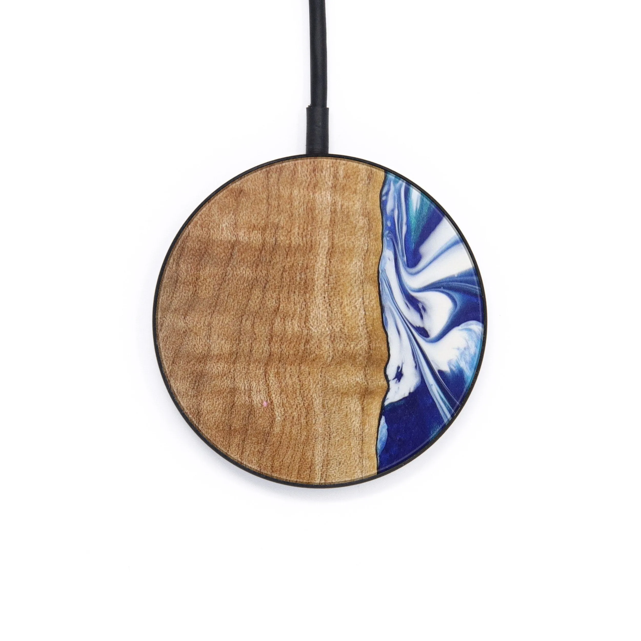 Circle Wood Resin Wireless Charger - Brad (Blue, 621485)