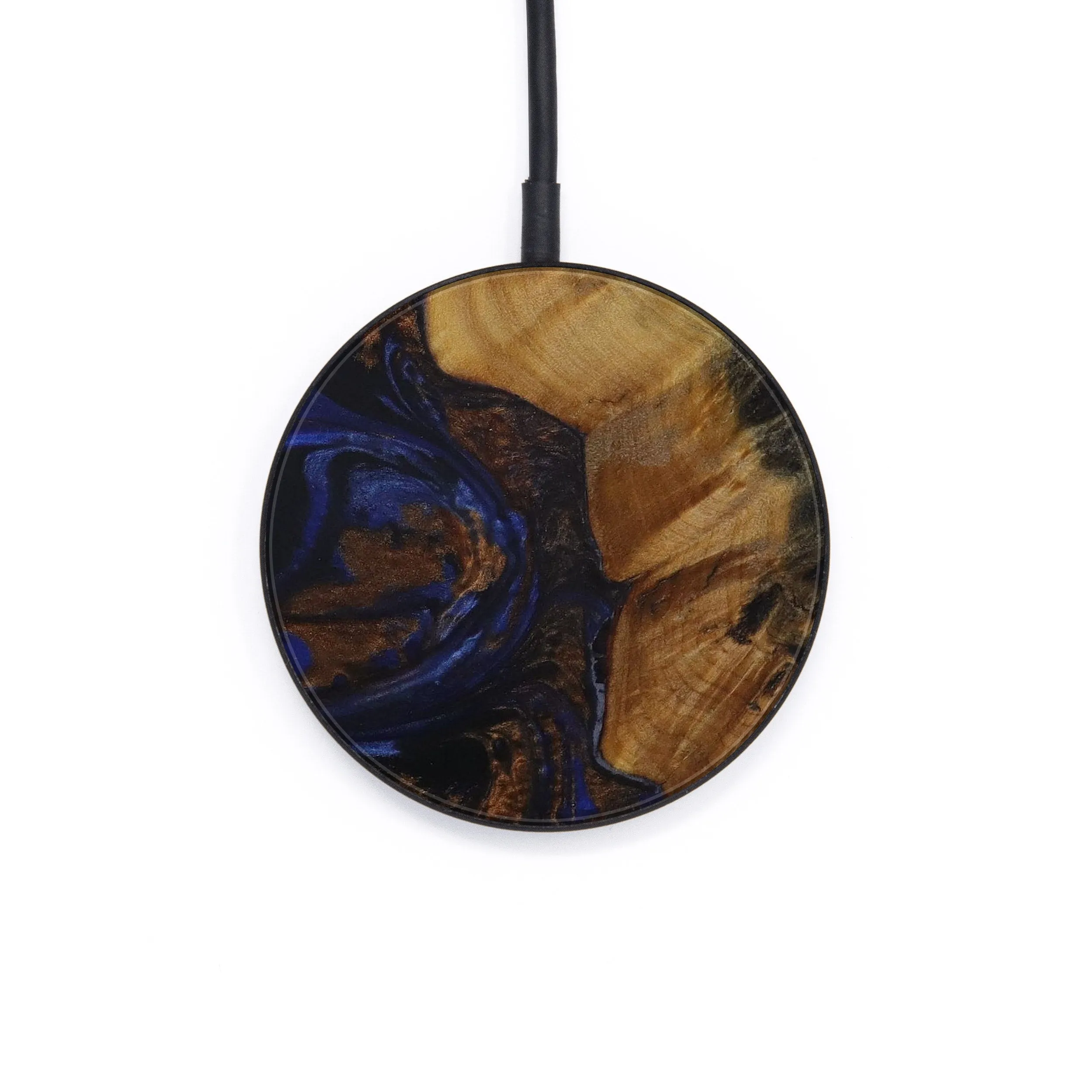 Circle Wood Resin Wireless Charger - Cariotta (Dark Blue, 571982)