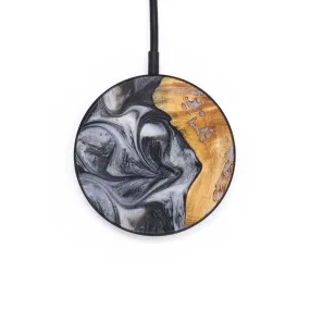 Circle Wood Resin Wireless Charger - Carolyn (Black & White, 691043)