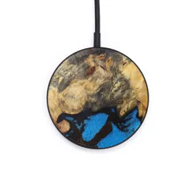 Circle Wood Resin Wireless Charger - Cydney (Teal & Gold, 617860)