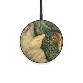 Circle Wood Resin Wireless Charger - Doris (Green, 689898)