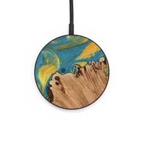 Circle Wood Wireless Charger - Brier (Teal & Gold, 735387)