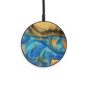 Circle Wood Wireless Charger - Erminia (Teal & Gold, 736278)