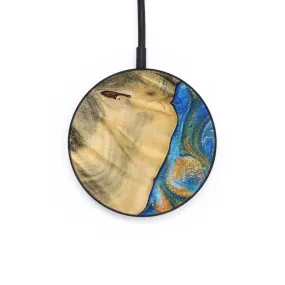 Circle Wood Wireless Charger - Finance (Teal & Gold, 733095)