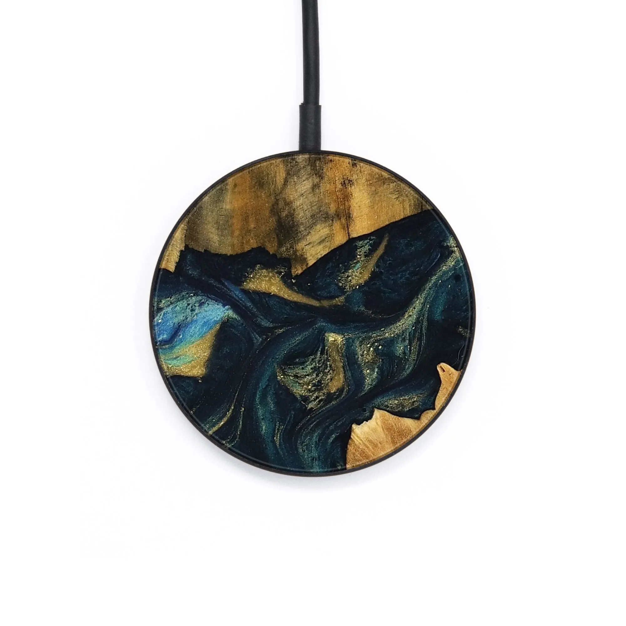 Circle Wood Wireless Charger - Kristal (Teal & Gold, 736282)