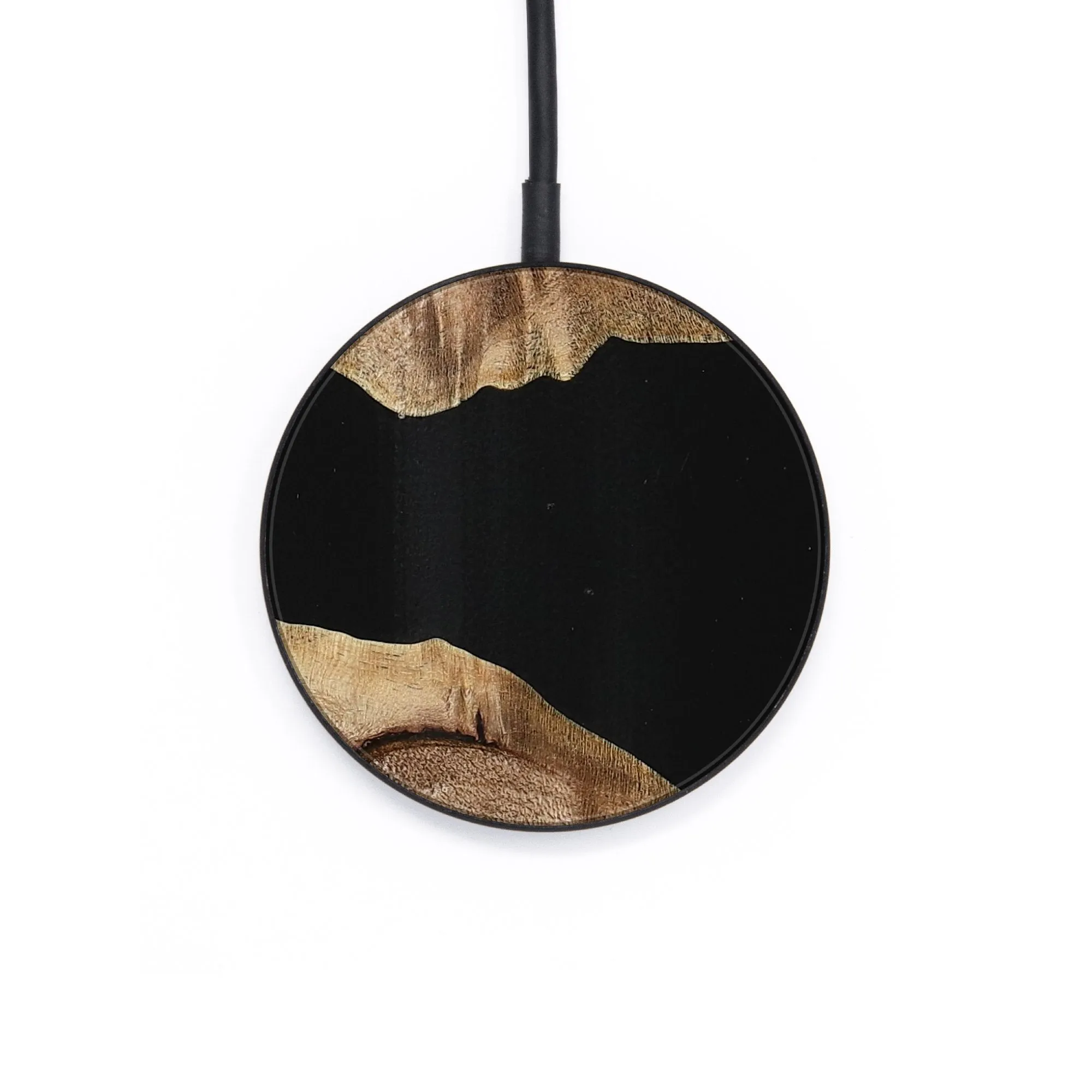 Circle Wood Wireless Charger - Steven (Pure Black, 735177)